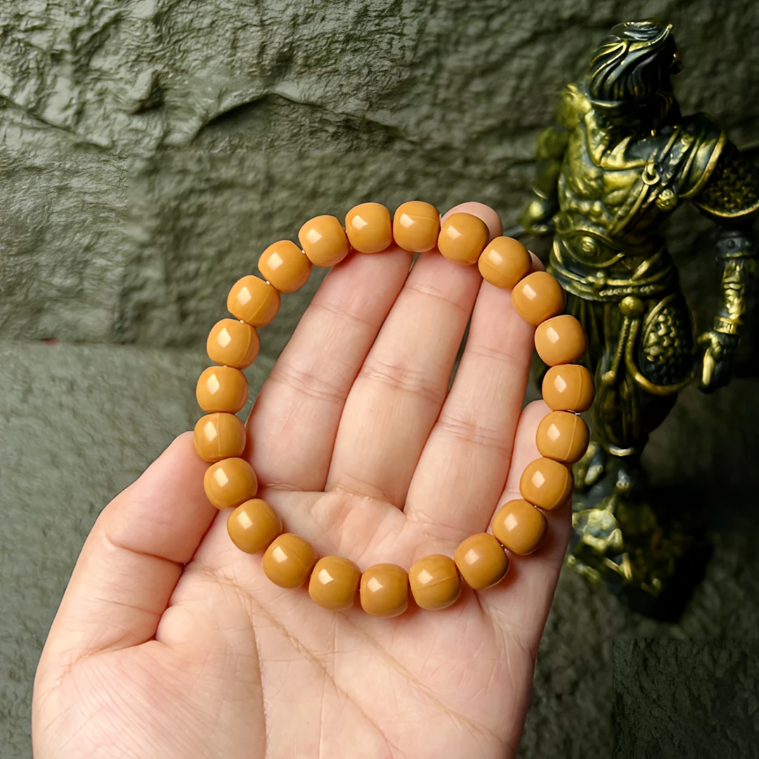 收藏级野生老树精品猴头手串老型桶光珠原皮原色男女款文玩单圈