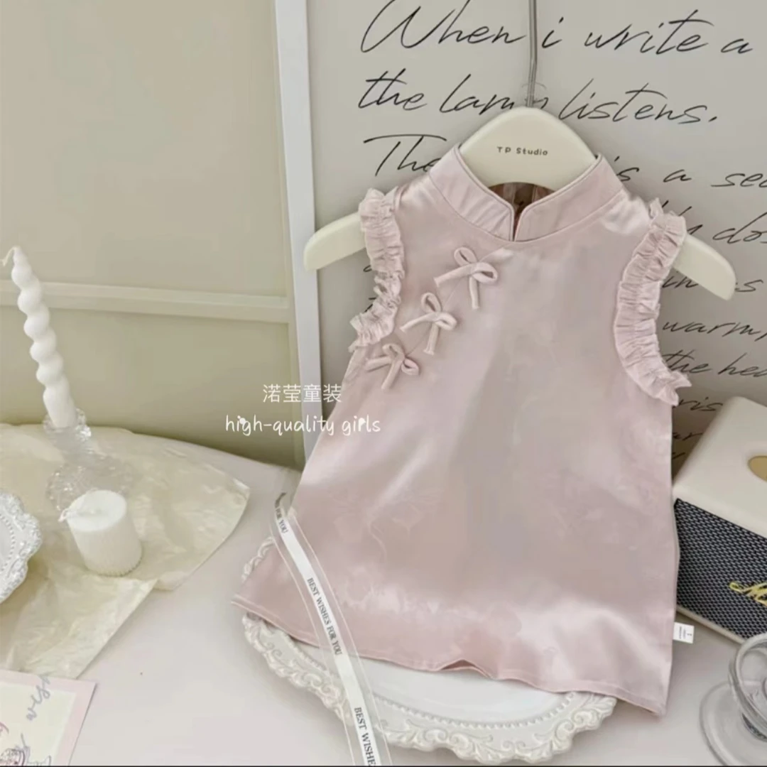 女童旗袍连衣裙夏装儿童中国风汉服周岁宝宝礼服公主裙夏季小童装