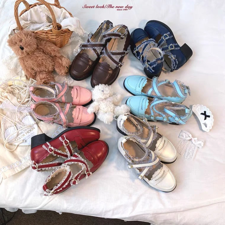 34码居多 B品lo鞋女中跟lolita少女单鞋日系圆头可爱小皮鞋