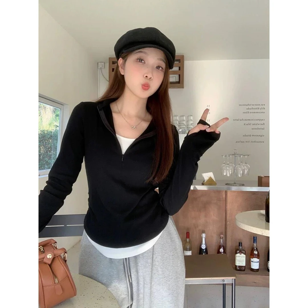 哺乳装春秋外出辣妈款长袖显瘦T恤秋冬修身产后喂奶上衣打底衫潮