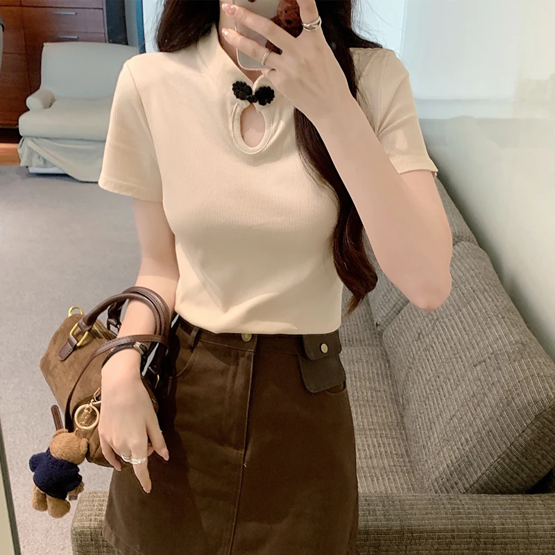 新中式夏季短袖t恤哺乳期辣妈外出潮装今年最火可喂奶上衣显瘦