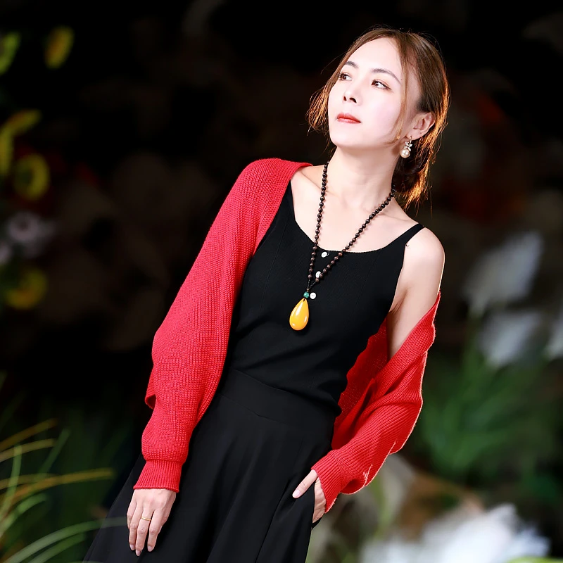 【217#包芯纱】春季时尚纯色慵懒风气质百搭针织披肩女