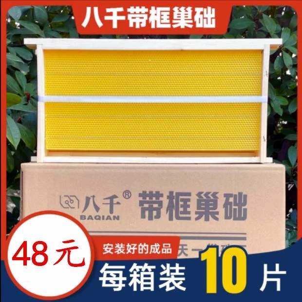 八千巢础中蜂意蜂巢础巢框成品蜂巢带框巢基蜂具养蜂工具蜜蜂巢脾