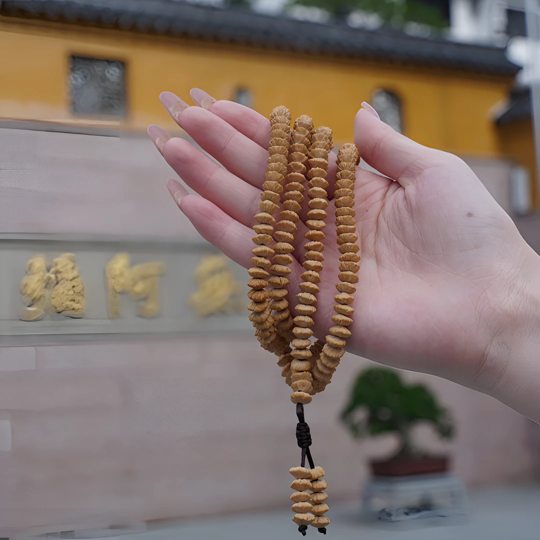 诚愿九华 金叶莲花金钱子菩提手串文玩佛珠高端款
