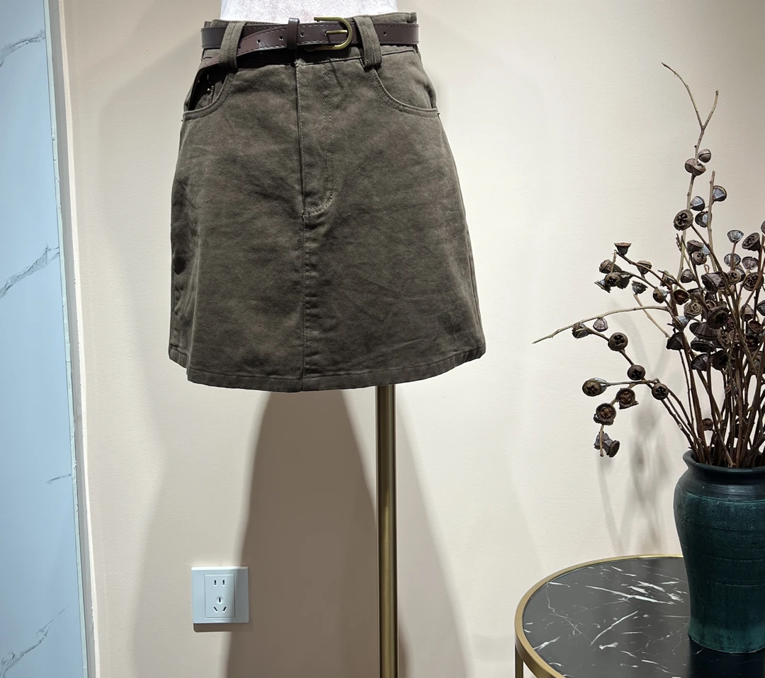 《驰》1578韩系高腰气质百搭短款A字半裙