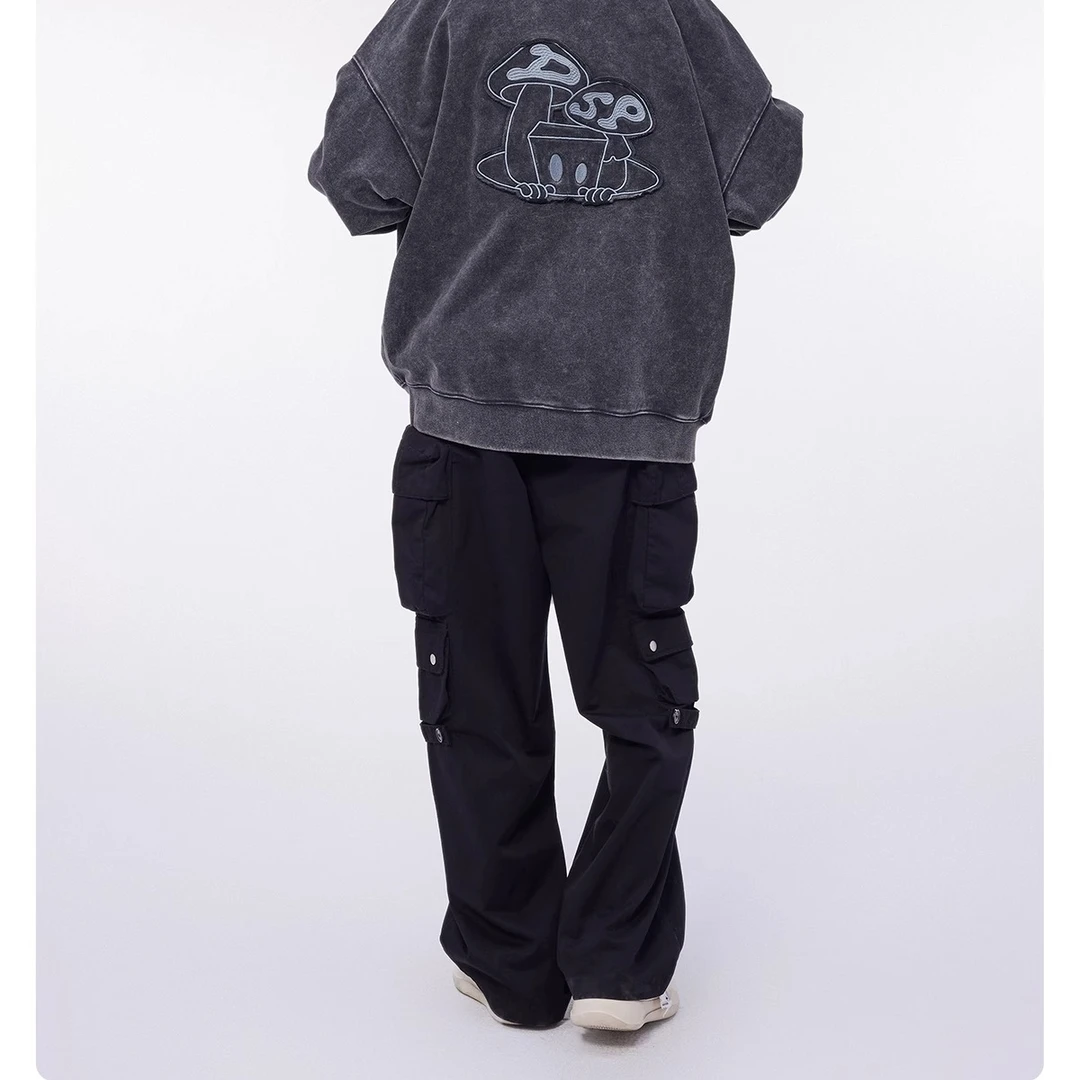 Dangerouspeople薛之谦dsp多口袋休闲潮纯色直筒工装梭织卫裤长裤