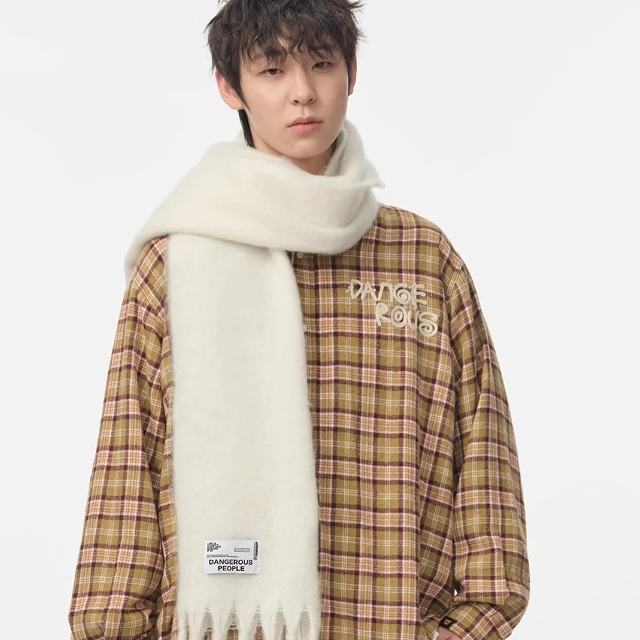 Dangerouspeople薛之谦dsp梭织纯色窄围巾冬季高级感百搭披肩围脖