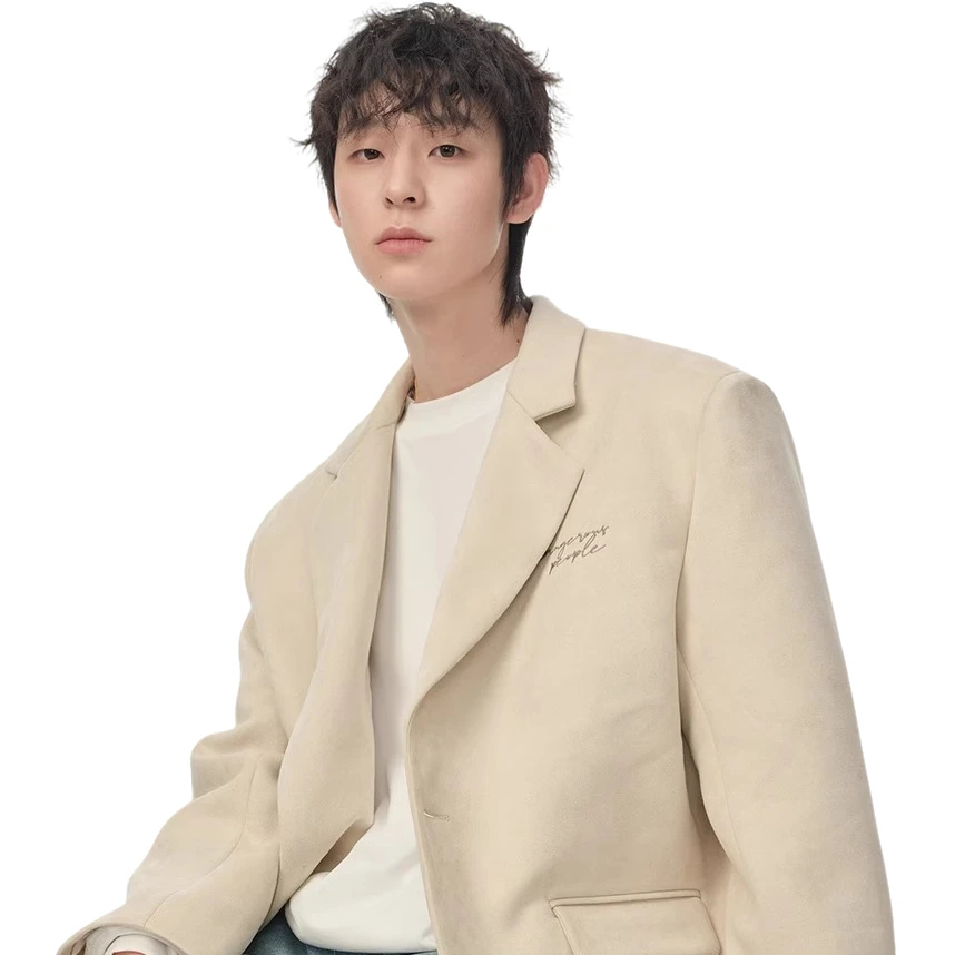 Dangerouspeople薛之谦dsp宽松刺绣纯色简约休闲时尚百搭西服外套