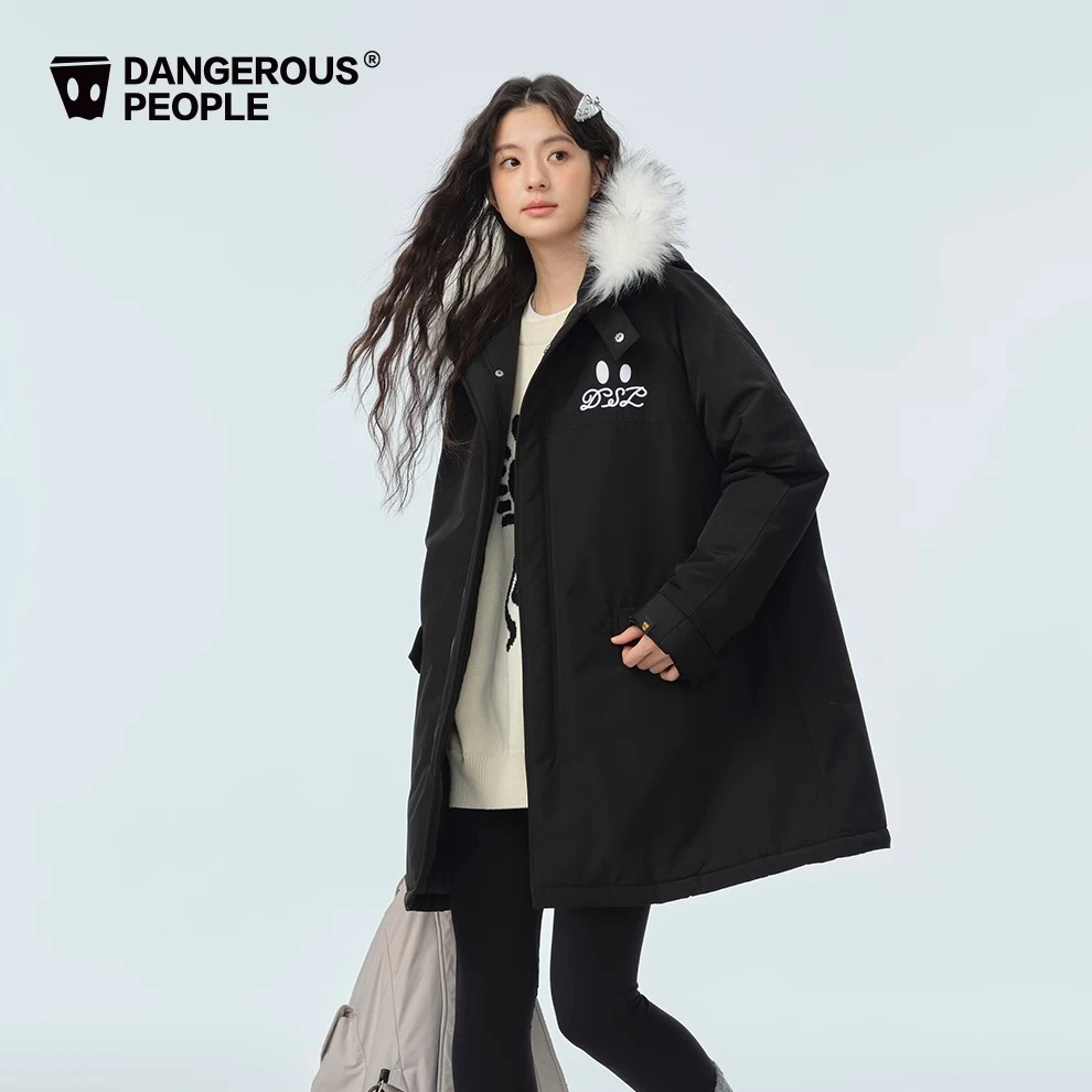 Dangerouspeople薛之谦dsp可拆卸毛领连帽棉服冬季时尚百搭潮外套