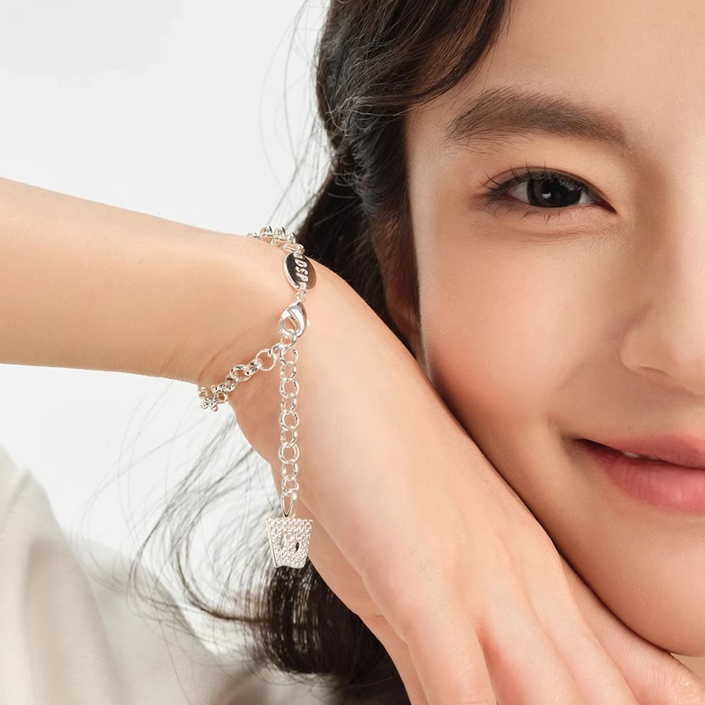 铜合金合成锆石手链 Dangerouspeople 潮牌设计情侣纸袋头手链