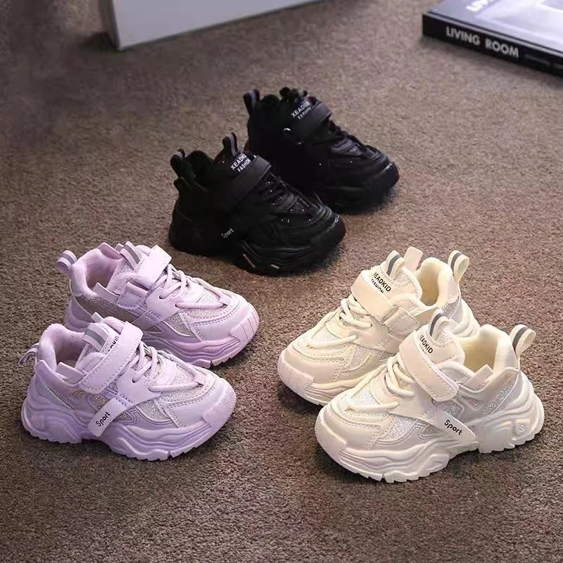 2024冬季新款女童加绒老爹鞋儿童保暖运动鞋5714