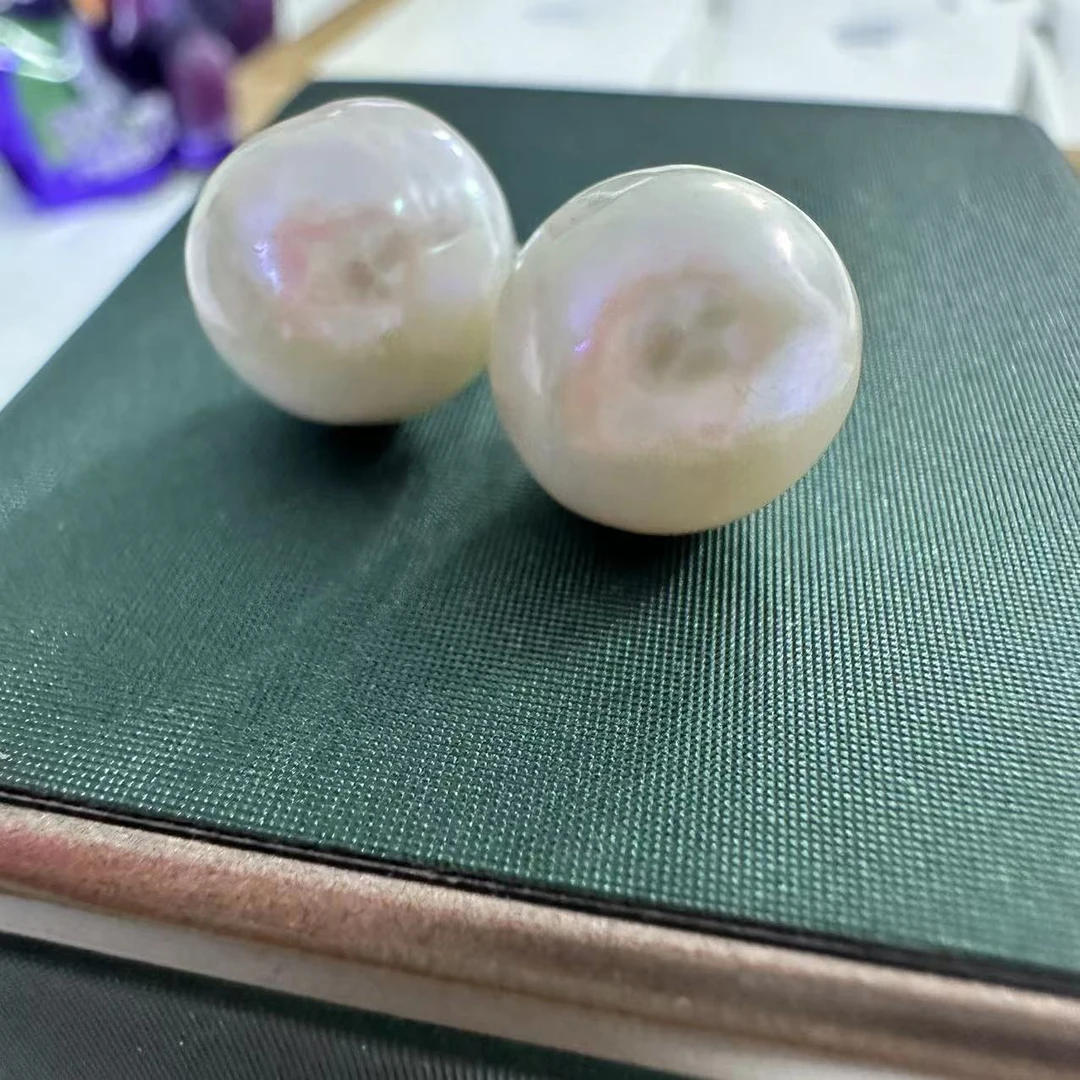 耳饰 珍妍甄选】天然珠光一物一拍奥白耳钉-DD165