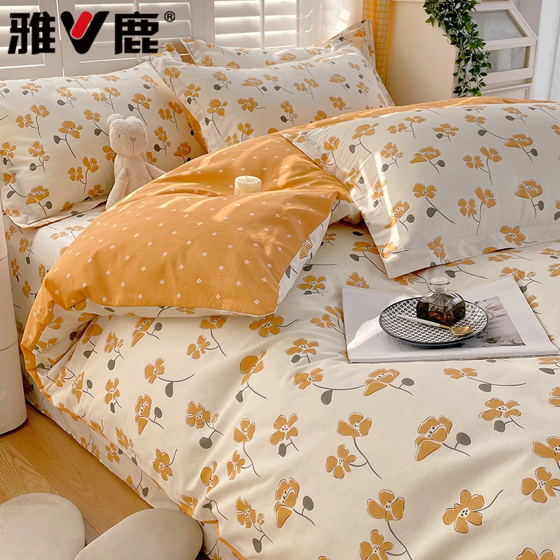 V/雅鹿全棉纯棉被套单件1.5米被单150x200cm宿舍单人被罩褥子套