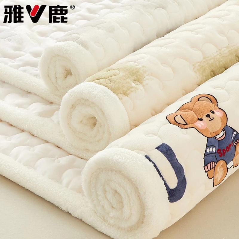V/雅鹿牛奶绒软垫家用卧室加厚法兰绒榻榻米垫被宿舍单人床褥