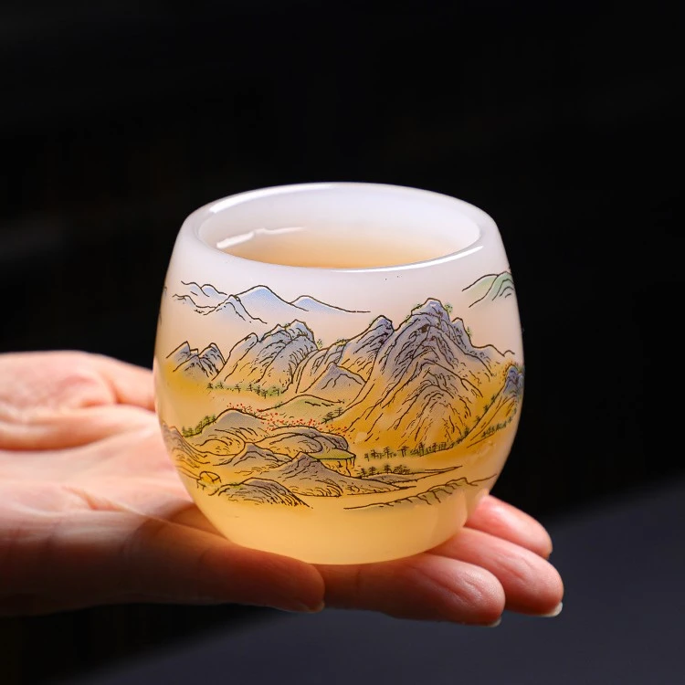 古法琉璃主人杯专用高端中式茶杯单杯茶盏高档个人建盏客杯隔热