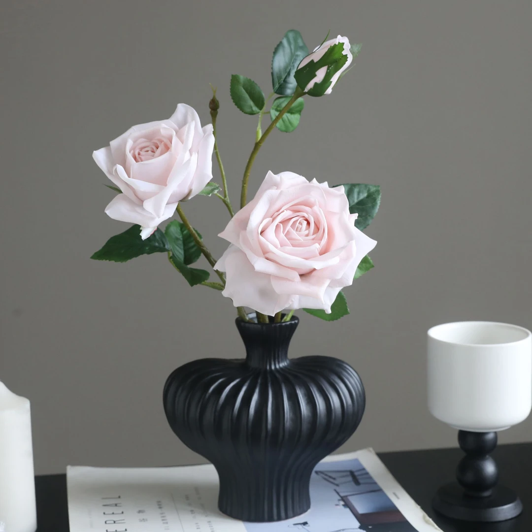肯尼亚曼塔手感保湿玫瑰仿真花假花马卡龙配色桌面摆件拍摄道具