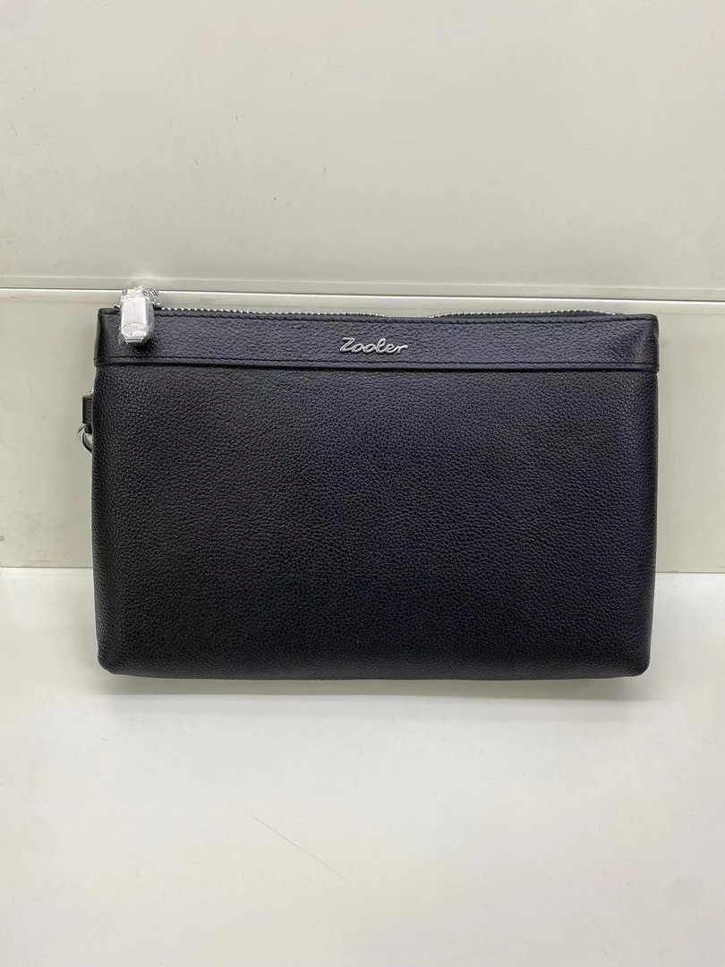 硬皮料 男士牛皮黑色手拿包商务休闲 朱2803