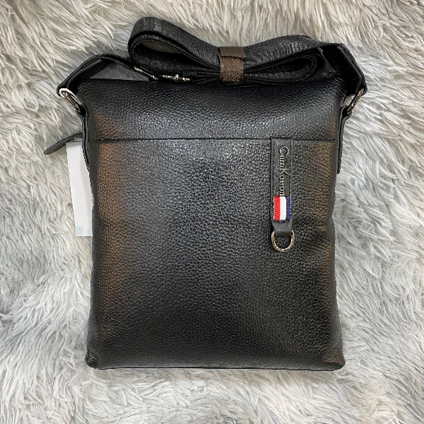 6648-2男士精品黑色牛皮轻奢经典简约百搭单肩包