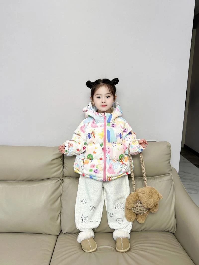 2024冬季新款儿童棉服卡通风格棉衣女童上衣套