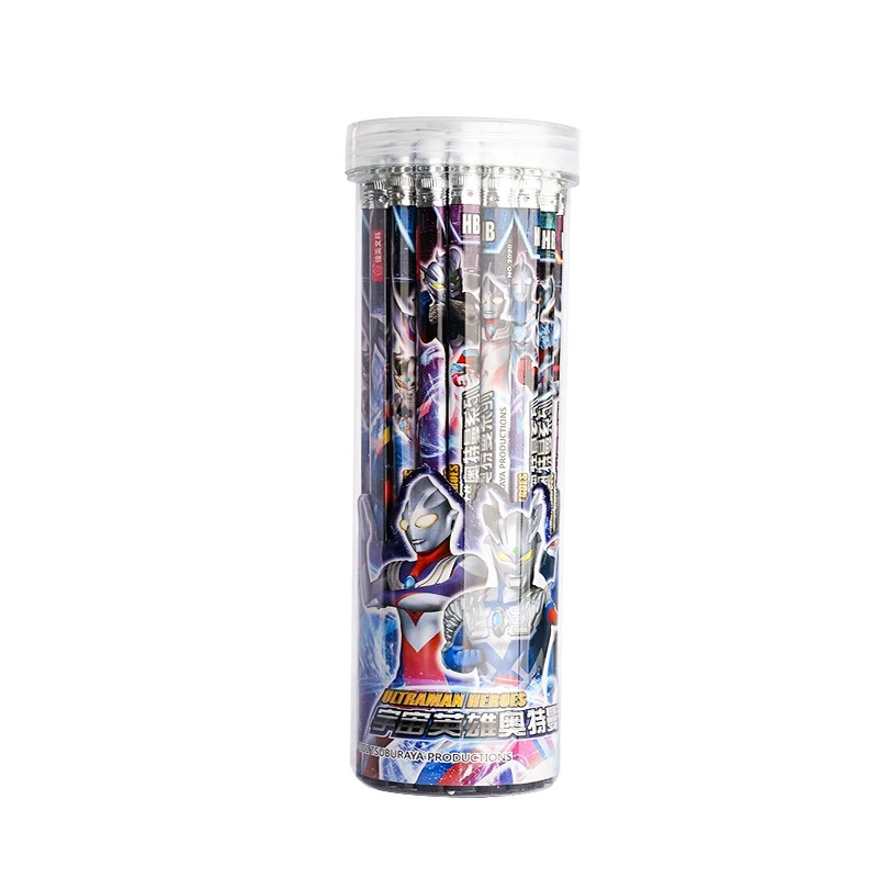 奥特曼铅笔hb小学生专用一二3年级年级带橡皮擦头男孩洞洞笔2b铅