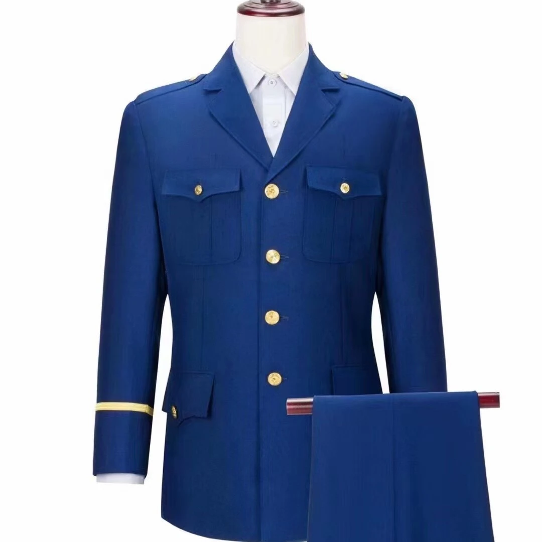 新式火焰蓝男女春秋常服冬常服套装工作服男装老式职业蓝色薄款