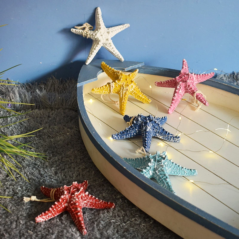 滴水藏海13CM霸王海星创意家居仿真树脂挂件儿童房背景墙渔网壁挂