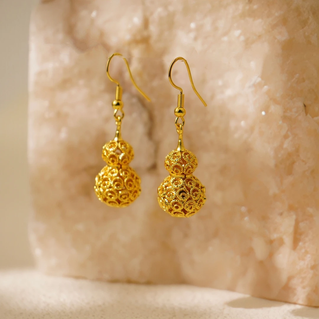 【现货现发】国风镂空葫芦耳环ZD0361