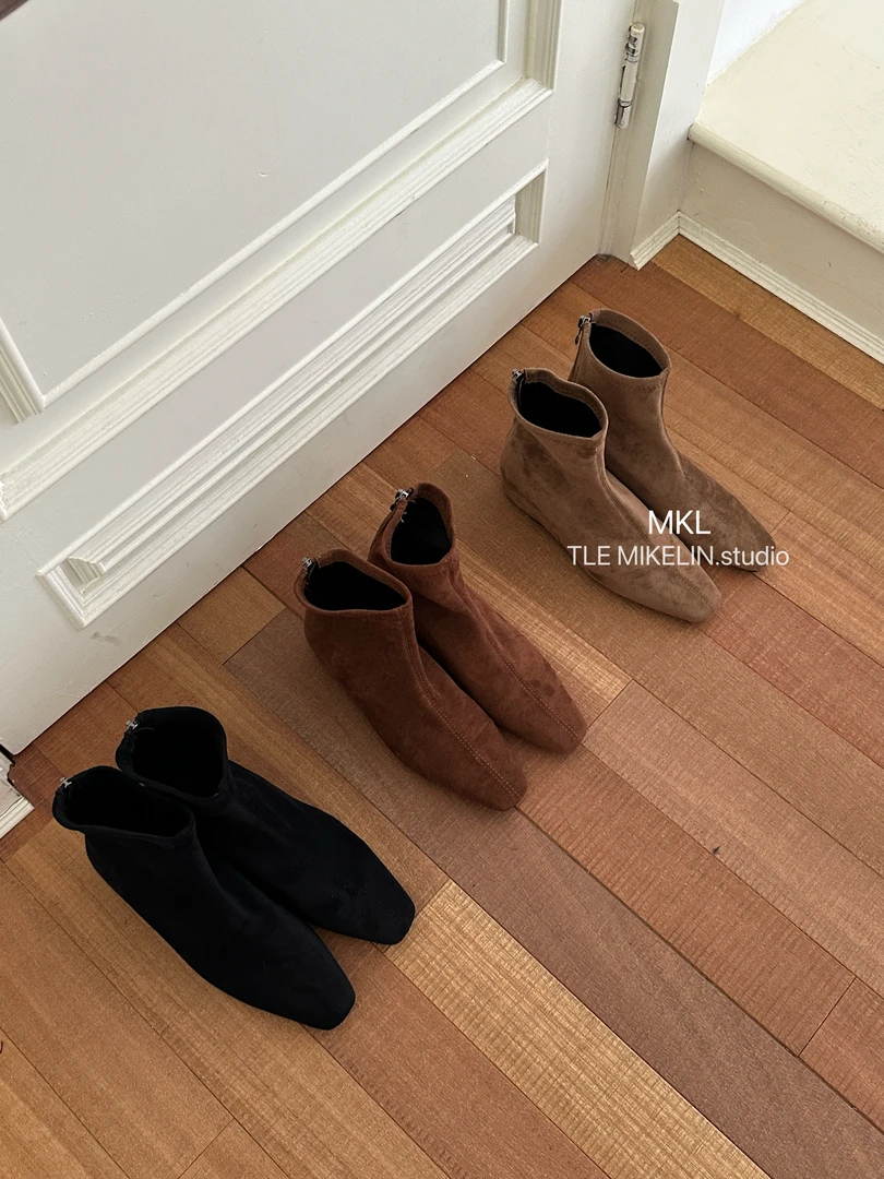 韩版东大门同款简约复古隐形内增高短靴小尖头显瘦瘦瘦靴850-1