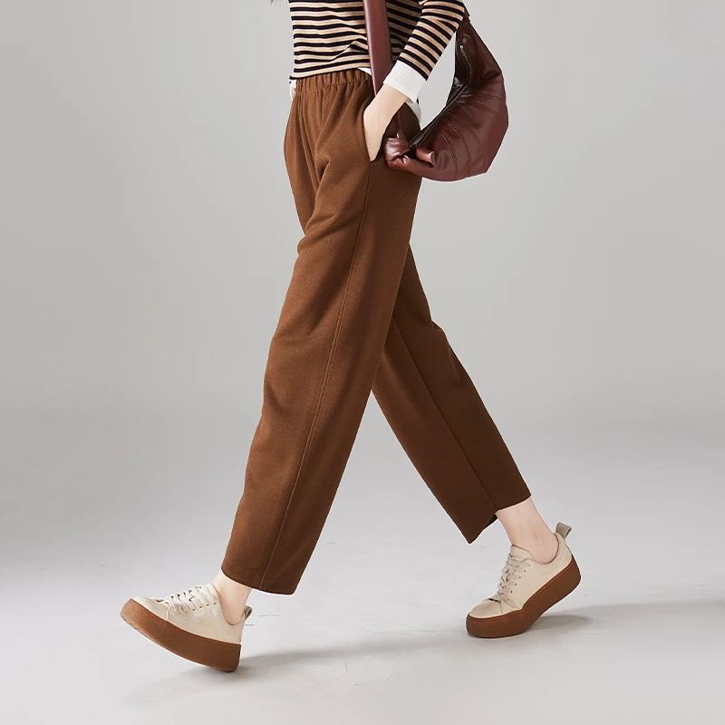 索菲丝尔豌豆裤休闲哈伦裤女2024秋季宽松百搭松紧腰女裤431029