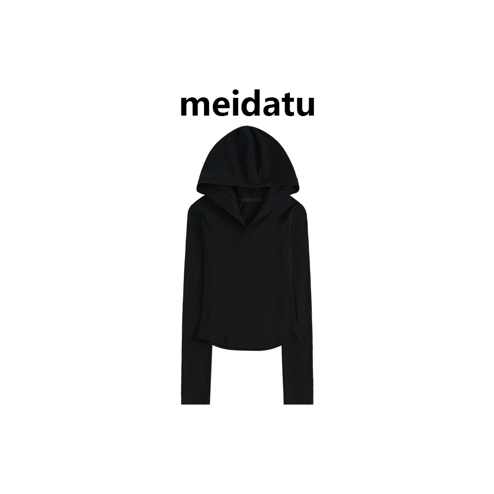 美哒兔（生机苔原）早秋修身连帽长袖上衣（bk2689-7）