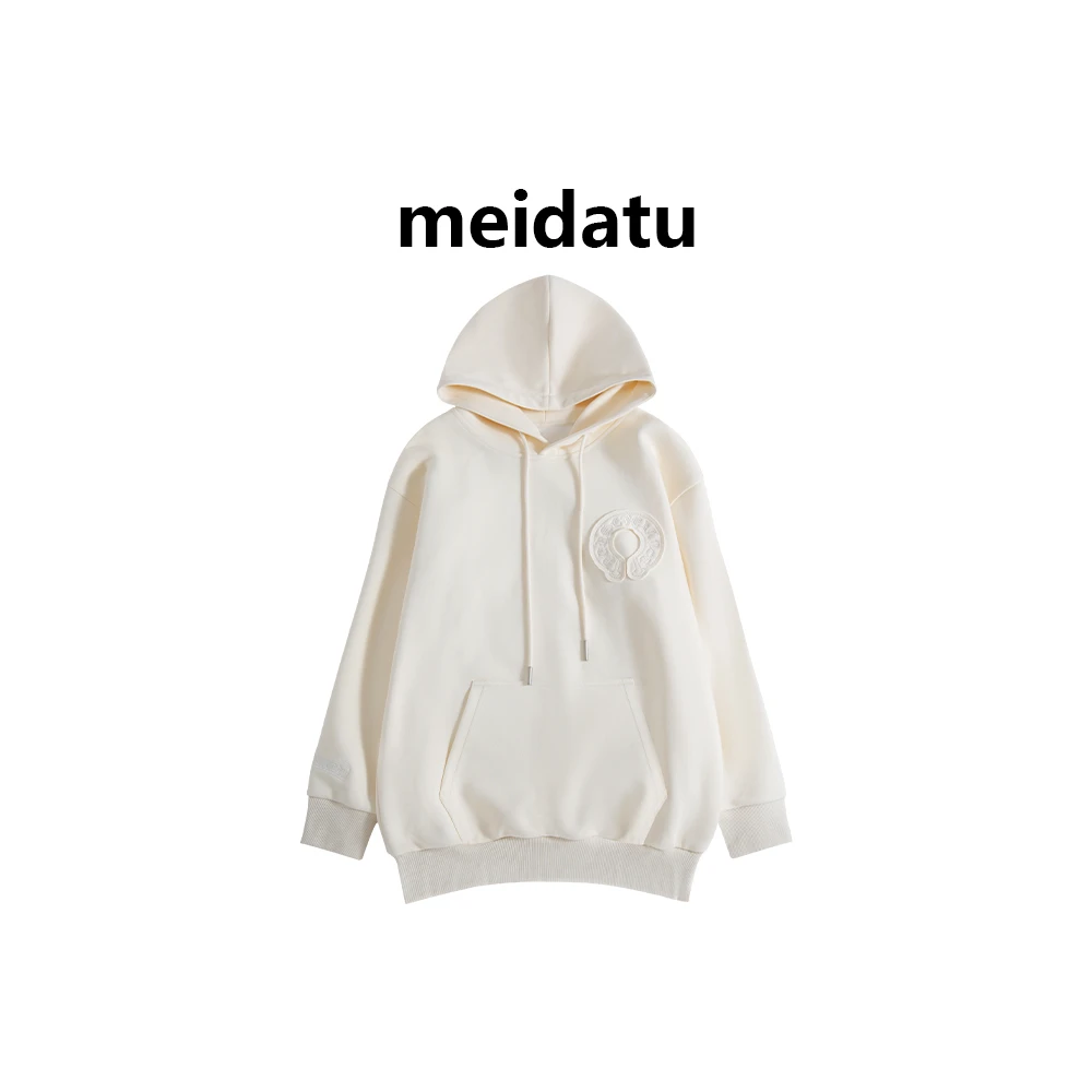 美哒兔（清版）（漫感美式）新款十字贴布重工绣花连帽卫衣（bd1233）