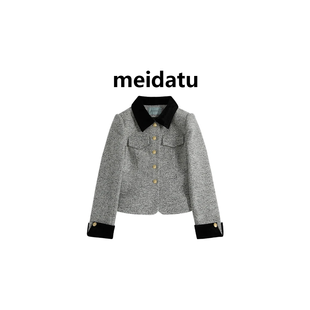 美哒兔（千金财阀）气质小香拼接撞色外套（bk3172-3）