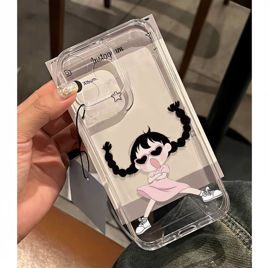 叉腰女孩适用苹果15pro/14手机壳11iphone13女12小米vivo华为oppo