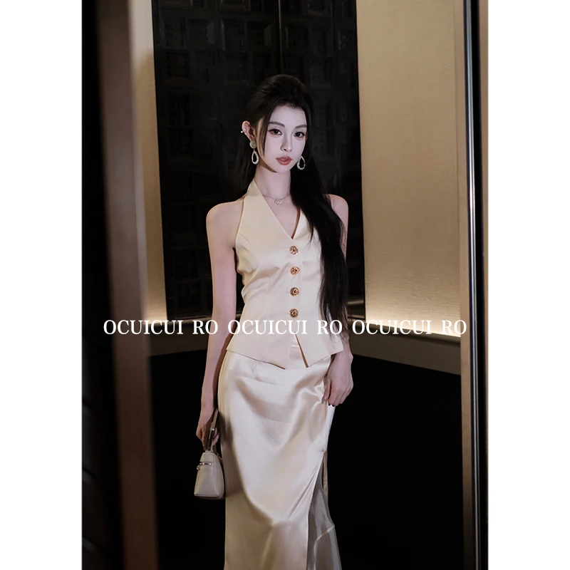 CUI CUI 崔崔【缪斯月光】设计款套装时尚气质薄款连衣裙C024177