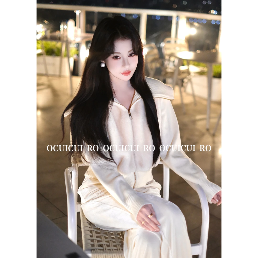 CUI CUI 崔崔【流风回雪】秋季气质长袖外套翻领短款套装女C024425