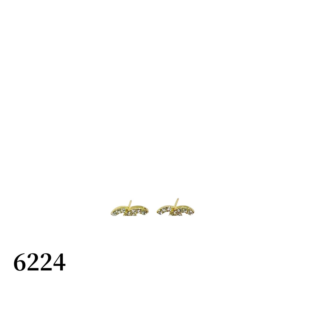 铜合金耳饰 【6224】微镶爆闪金色满天星耳钉