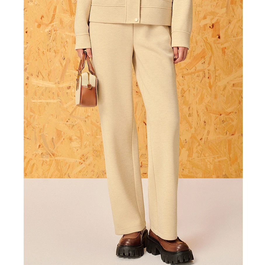 ToyzY24冬新款燕麦色宽松直筒裤女ZC34520430