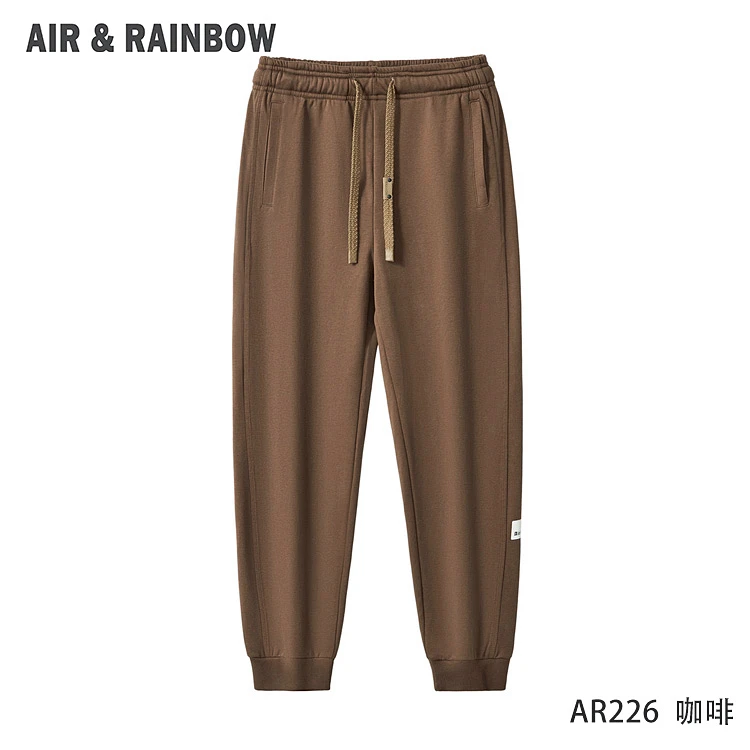 新款时尚水洗绣针织毛圈卫裤男女同款百搭休闲运动纯色春秋AR226