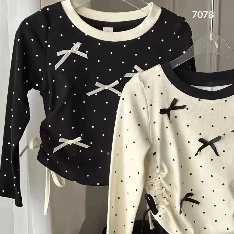 女童秋冬甜系韩系打底衫绵绵打底女团文艺长袖时尚印花女宝洋气