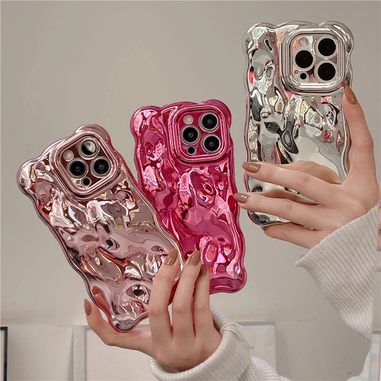 电镀波浪苹果15手机壳iPhone15Pro硅胶软壳14/13/12p适用于11女款