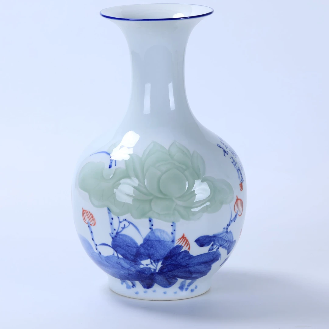 景德镇荷塘清趣大赏瓶