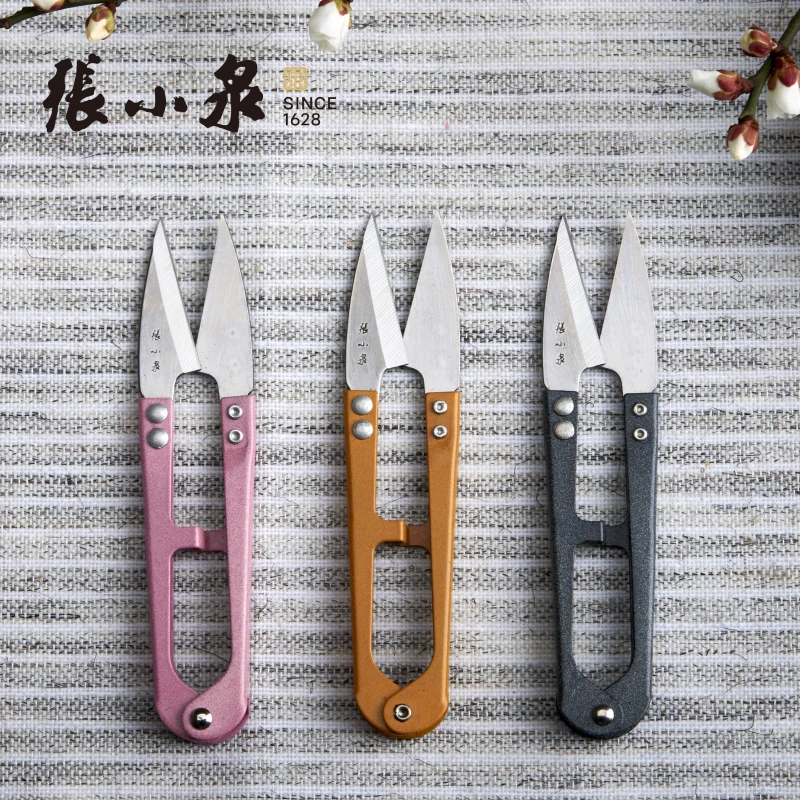 张小泉纱剪线头剪尖头绣花剪刀纺织家用剪手工用剪刀经典款高碳