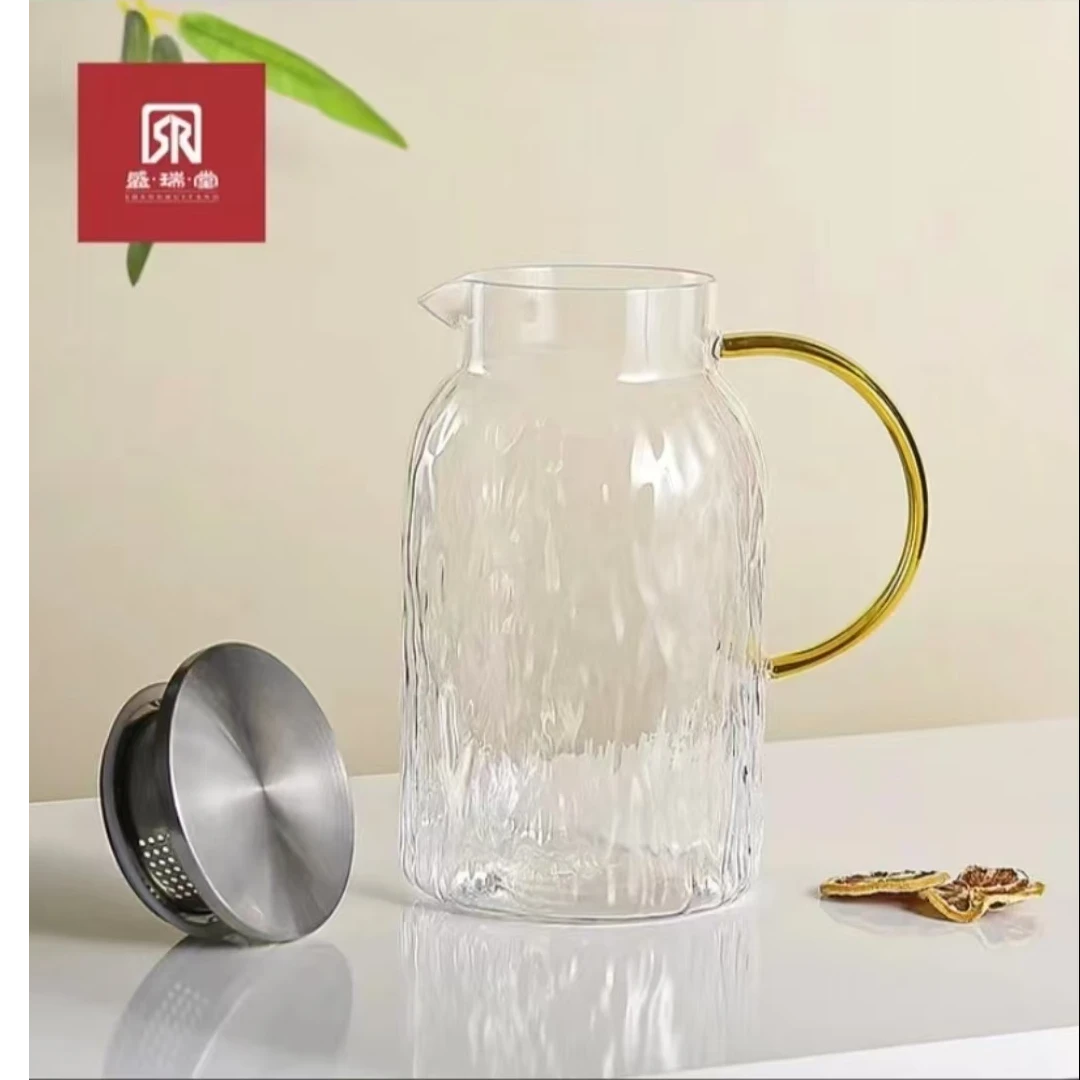 冷水壶耐高温树纹凉水壶家用大容量客厅玻璃壶泡茶壶花器