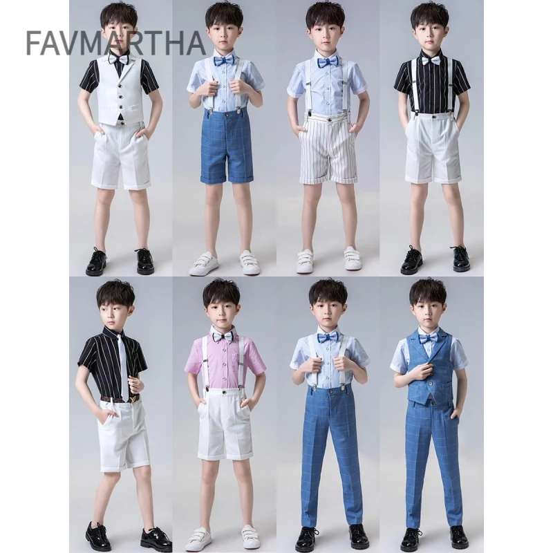 男童礼服套装夏帅气小主持人西服男孩花童西装儿童走秀服装演出服