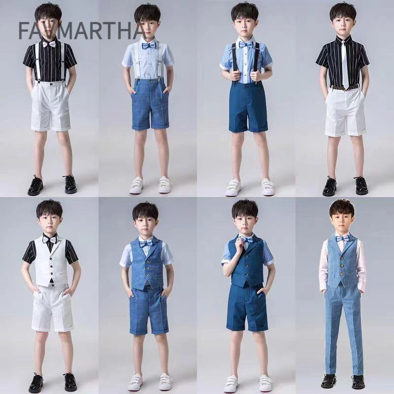 2024男童主持人小礼服钢琴演奏服装西装套装男孩演讲比赛演出服夏