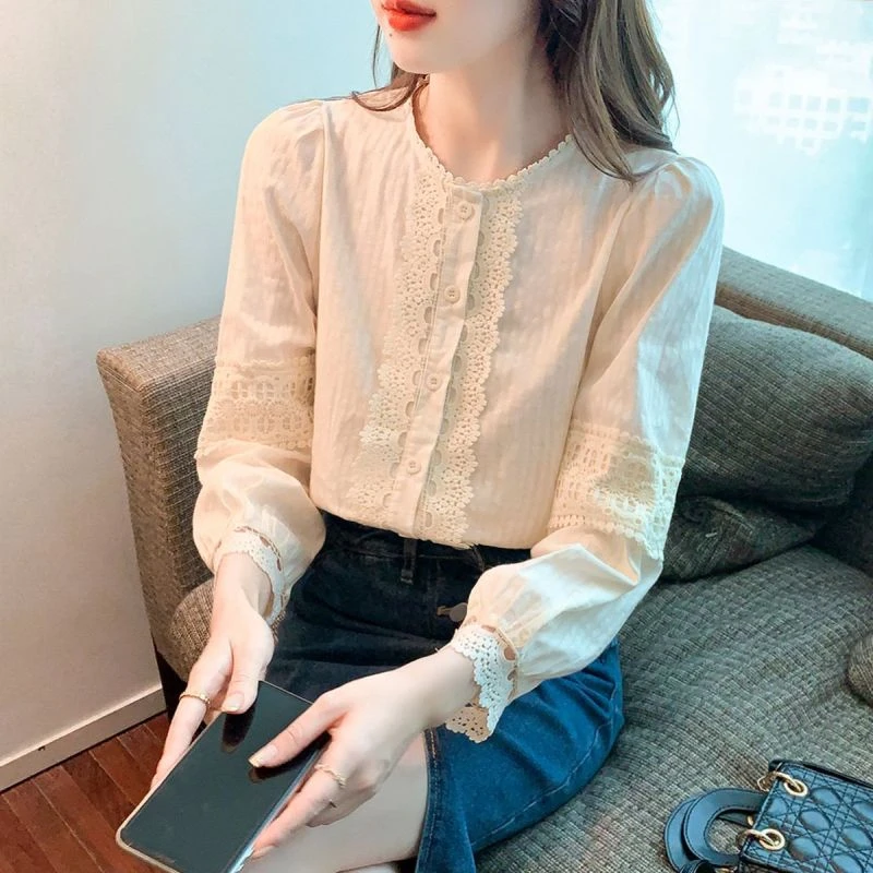 秋装棉衬衫春秋女装欧货早秋款2023年新款时尚洋气春秋上衣打底衫