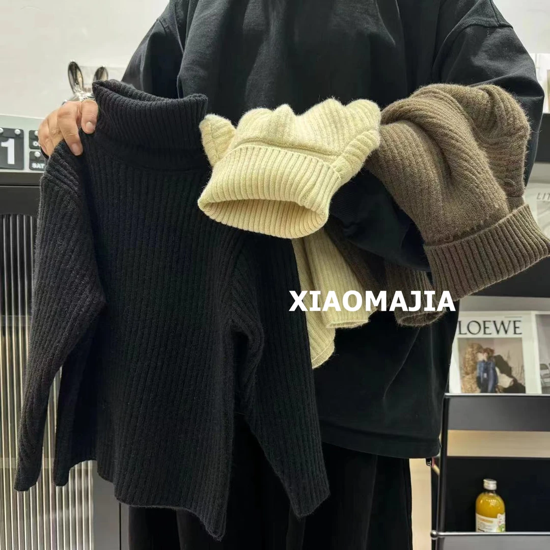 【软糯】儿童毛衣春秋男女童高领套头一体绒打底衫宝宝洋气针织衫