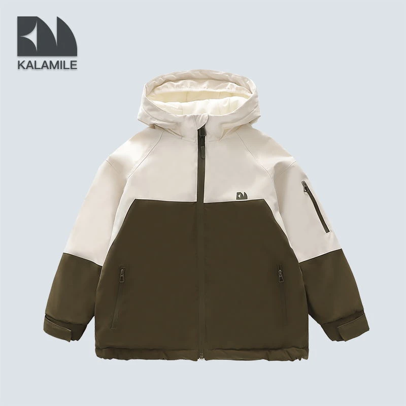 KALAMILE【不费力保暖】儿童冬季加绒厚款插肩防风冲锋衣棉服