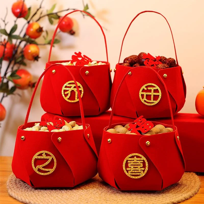 乔迁之喜新居装饰布置入宅伙客厅干果手提篮摆件新房仪式用品大气
