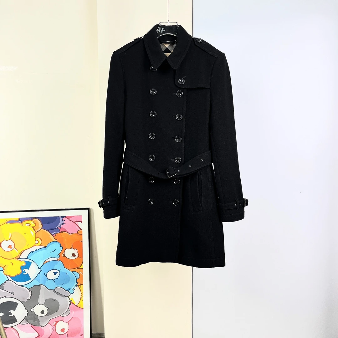 99新 BURBERRY/博柏利 羊毛大衣/UK12码/Xspa3682